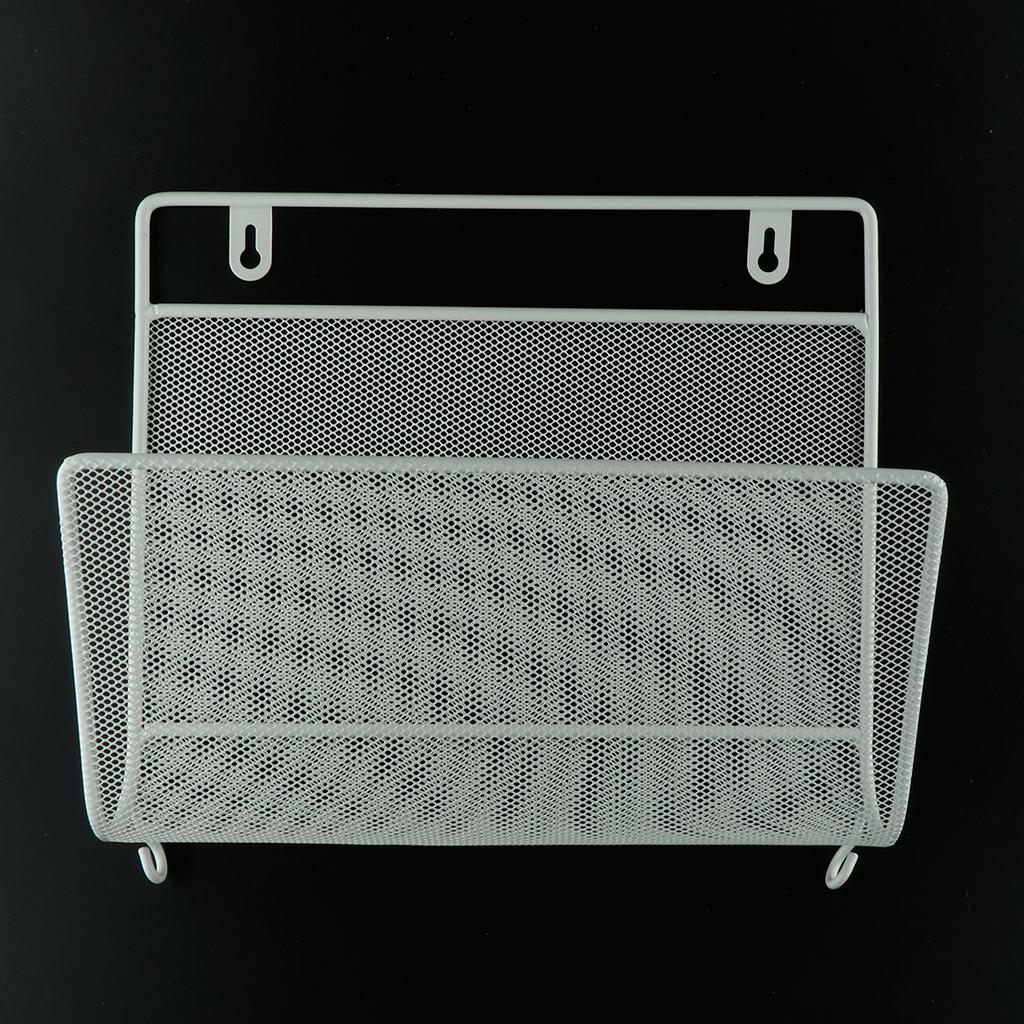 Iron Wire Magazine Rack, Newspaper Basket, Wall Shelf Holder Storage Organizer,