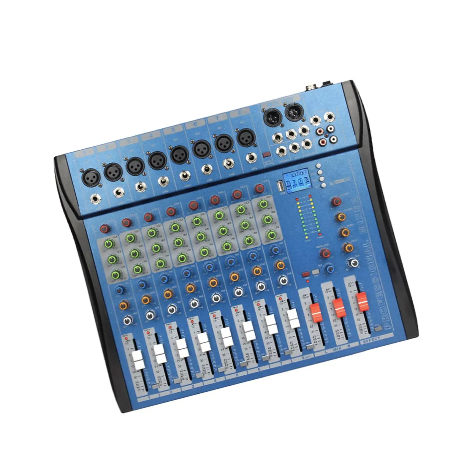 8 Channel Mixer Sound Mixing Console EU Adapter Durable for Live Studio Stereo 16x13.4x1.5inch Stable Transmission Professional