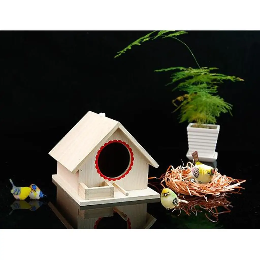 Wooden Bird House Hanging/Nest/Feeding Box Handmade for home and garden 