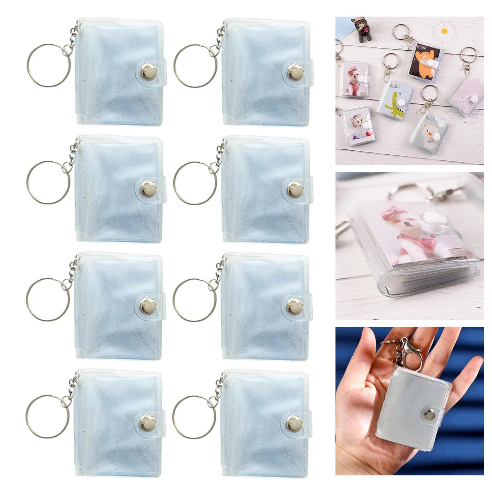 Mini  Album Keychain Binder, Picture storage cards  Hanging Sleeve Business   Notebook Organizer for Birthday