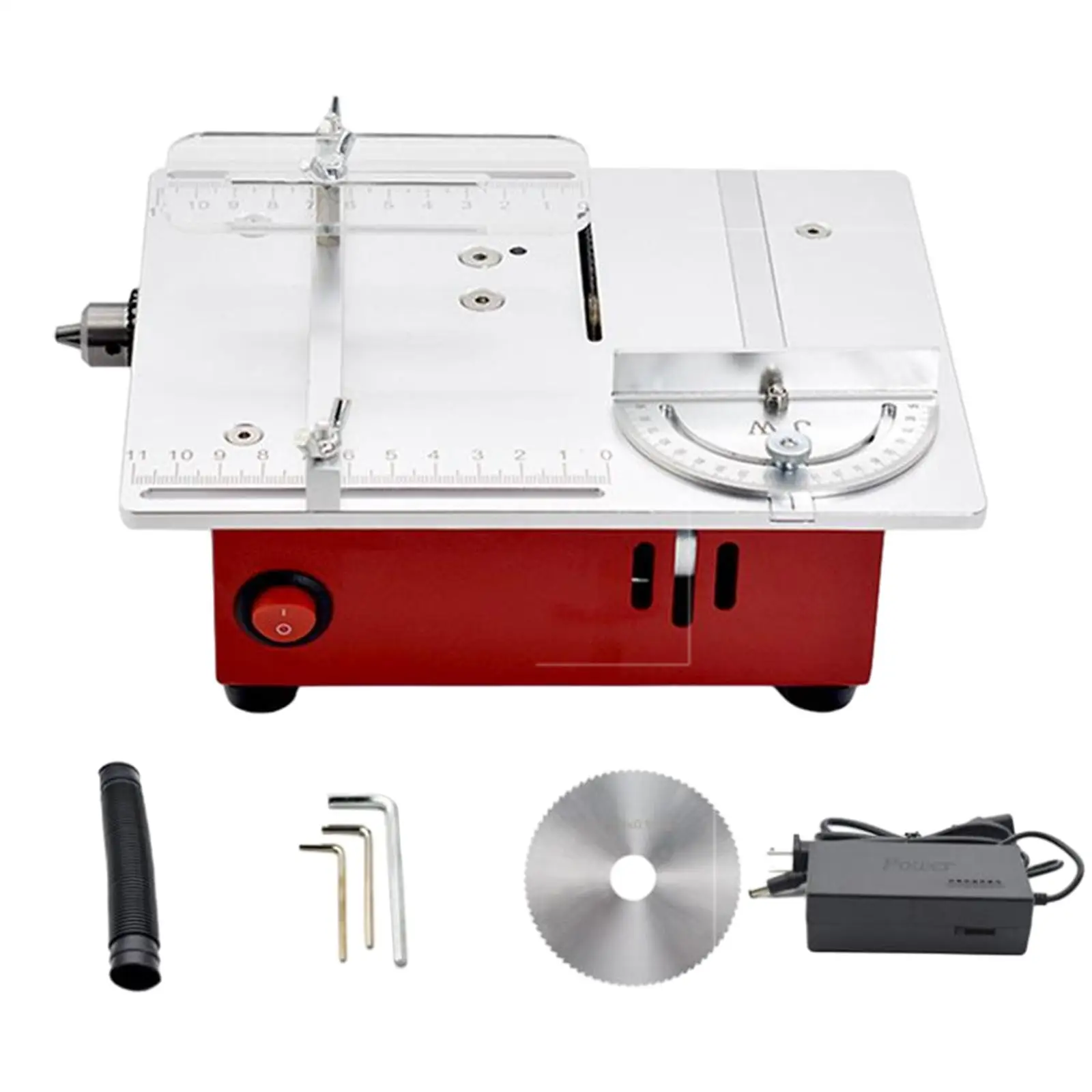 Mini Table Saw Portable Electric Cutting Machine Small Precision Hobby Table Saw for Metal Plastic Cutting Miniature Wood Crafts