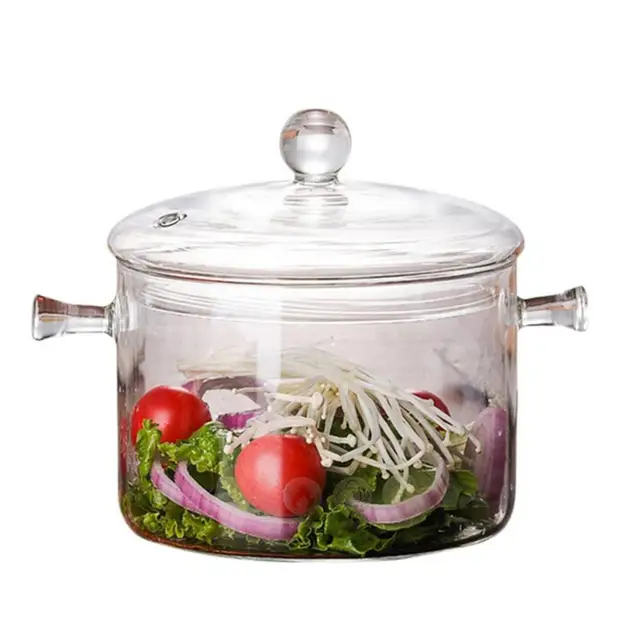 Creative Glass Cooking Soup Pot With Lid Japanese Kitchen Cookware Set Pan  Transparent Household Heat Resistant Hot Pot - AliExpress