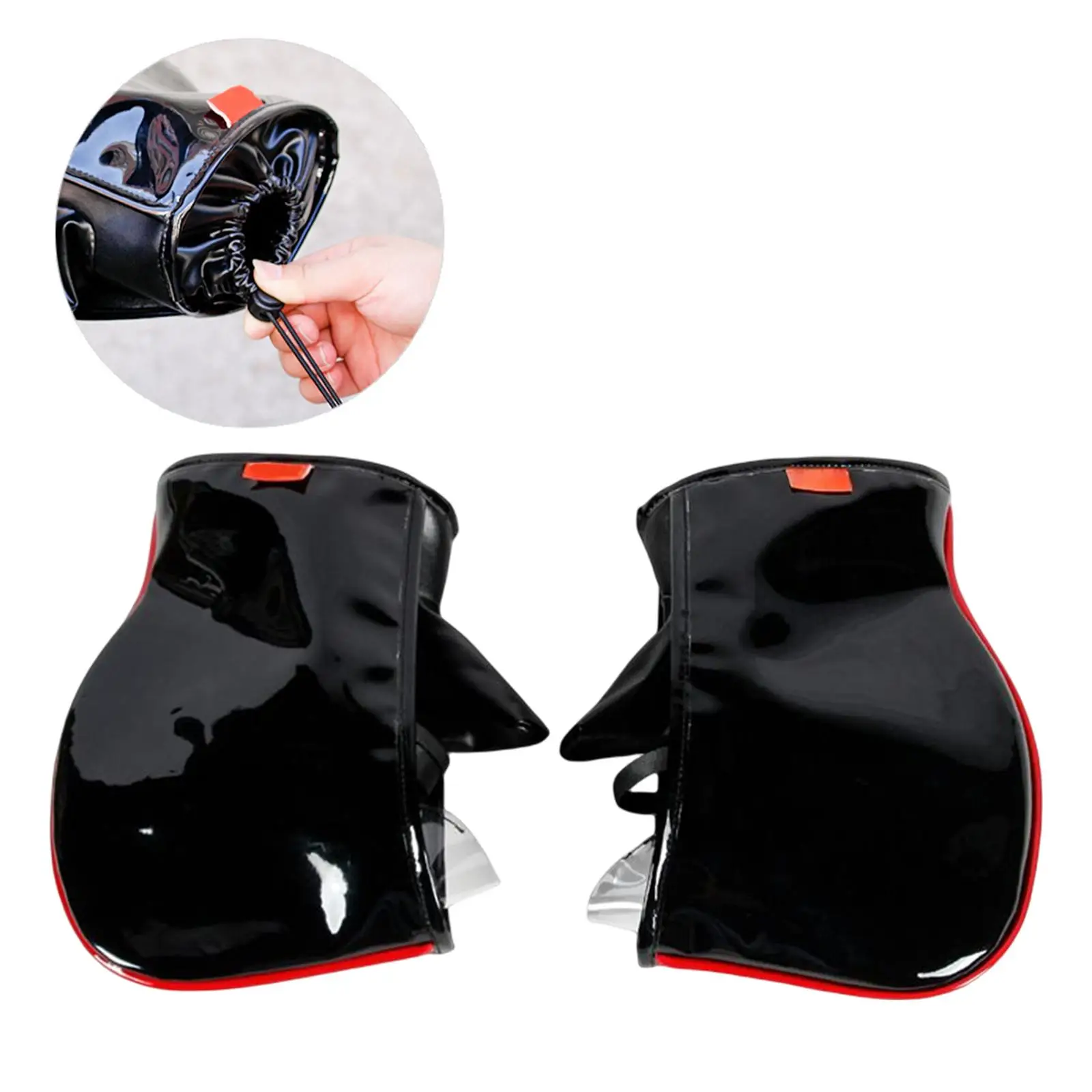 Mirrored PU Leather Motorcycle Handlebar Gloves Mittens for Motorcycle