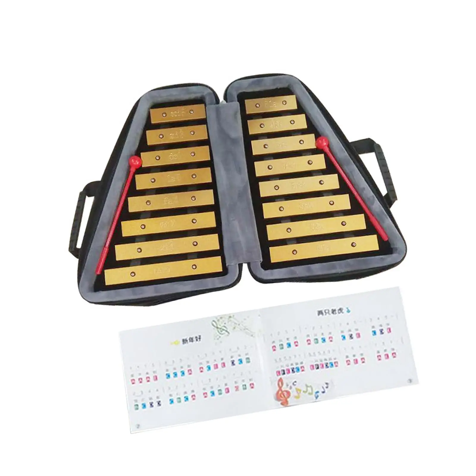 16 Note Glockenspiel Coordination Metal Percussion Instrument for Music Lessons Family Sessions School Orchestras Home Event