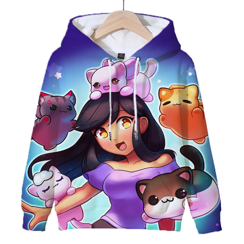 Title 10, Sweat à capuche imprimé Aphmau pour enfants, je...