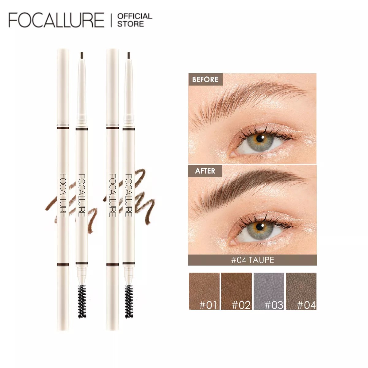 Best of FOCALLURE 4 Colors Ultra Fine Eyebrow Pencil Waterproof Long-lasting Precise Eyebrow Enhancers Eye Brow Pen Makeup Cosmetics Reviews & Tips