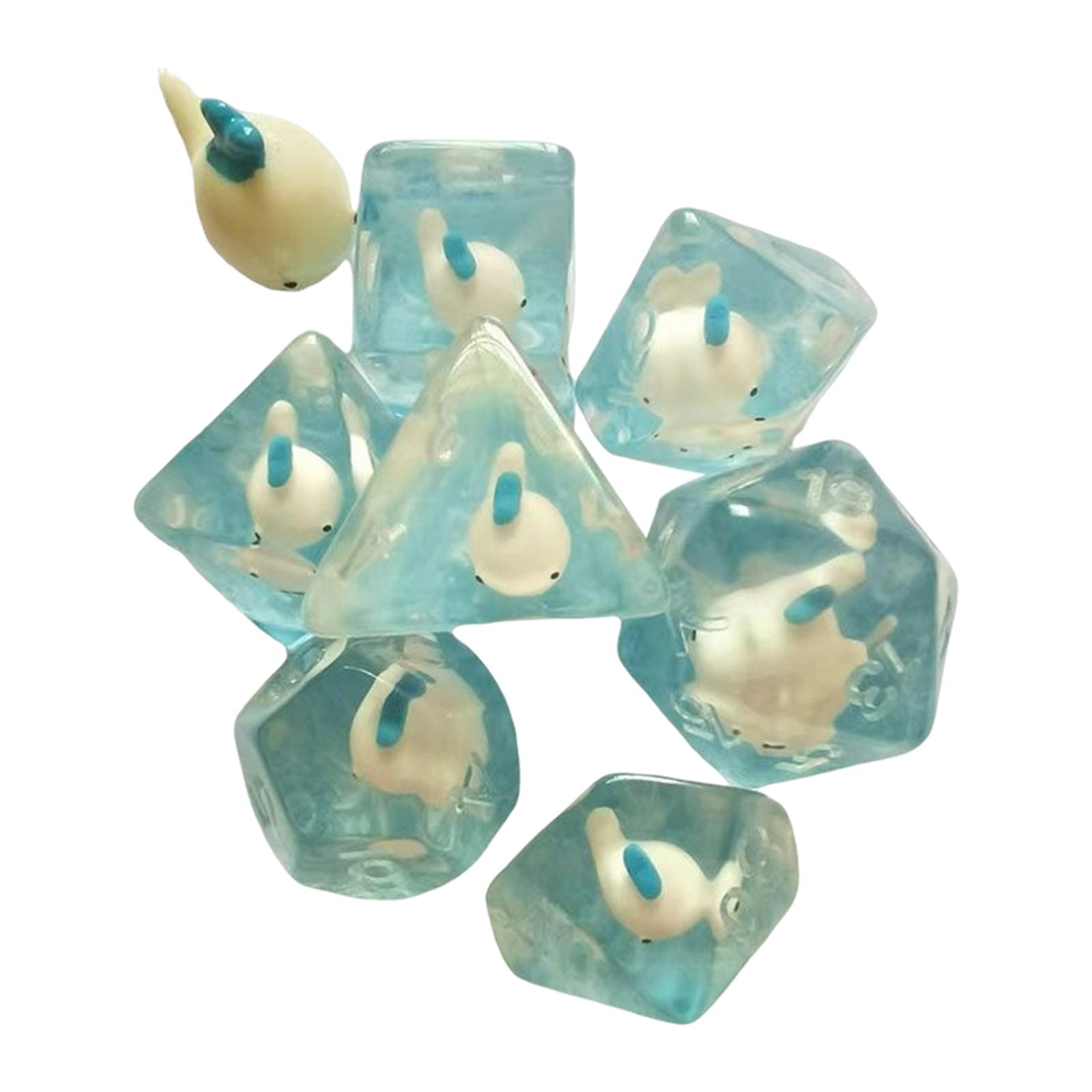 7Pcs Polyhedral Dices Set Built in Dolphin for Table game Supplies