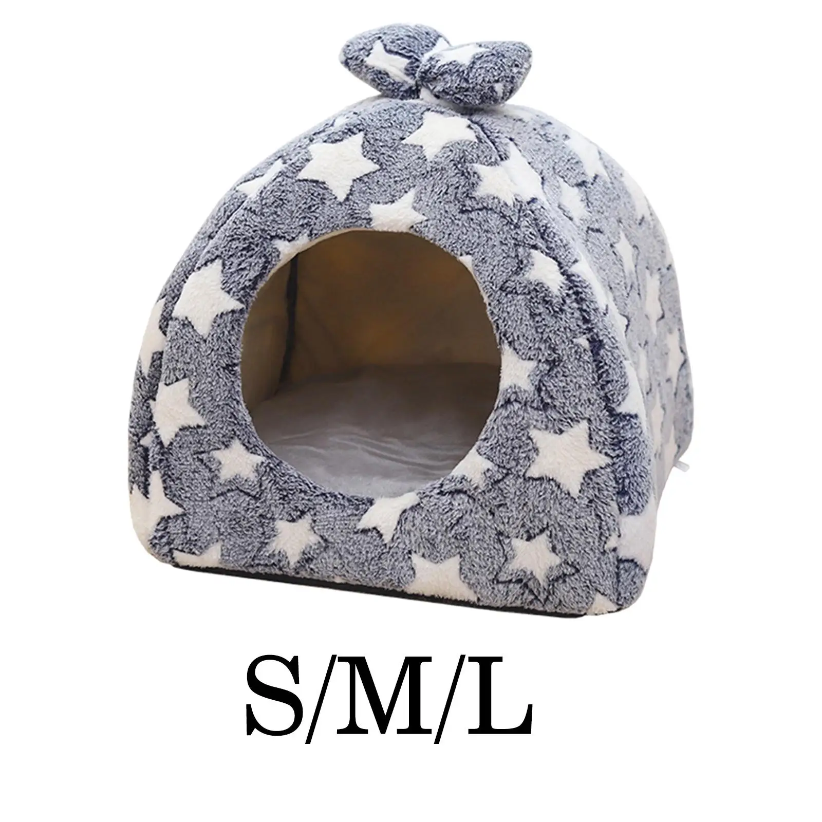 Plush Cat Bed Pet Tent Cave Lightweight Inner Cushion Machine Wash Privacy