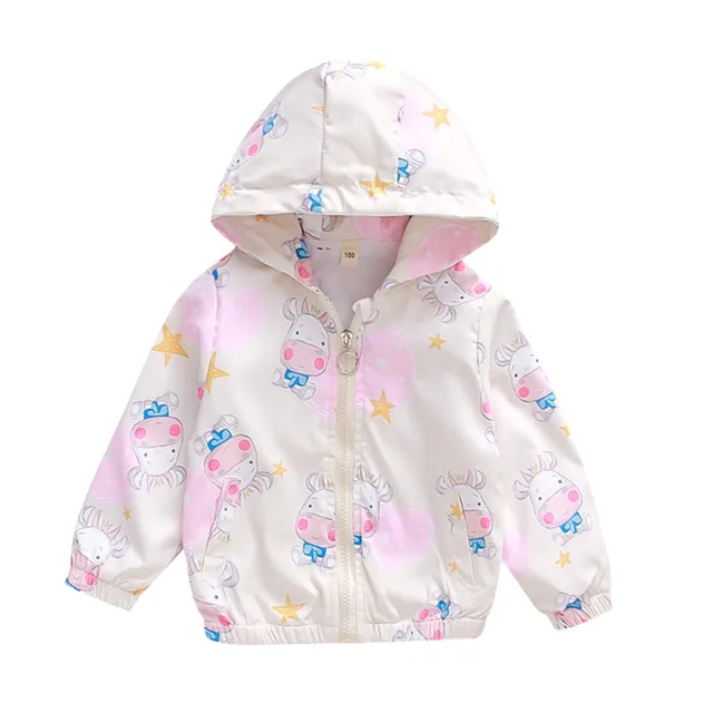 Little Hand Girls Unicorn Jackets Spring Lightweight Jacket for Kids & Toddler Windbreaker Light Outwear 2-8 Years