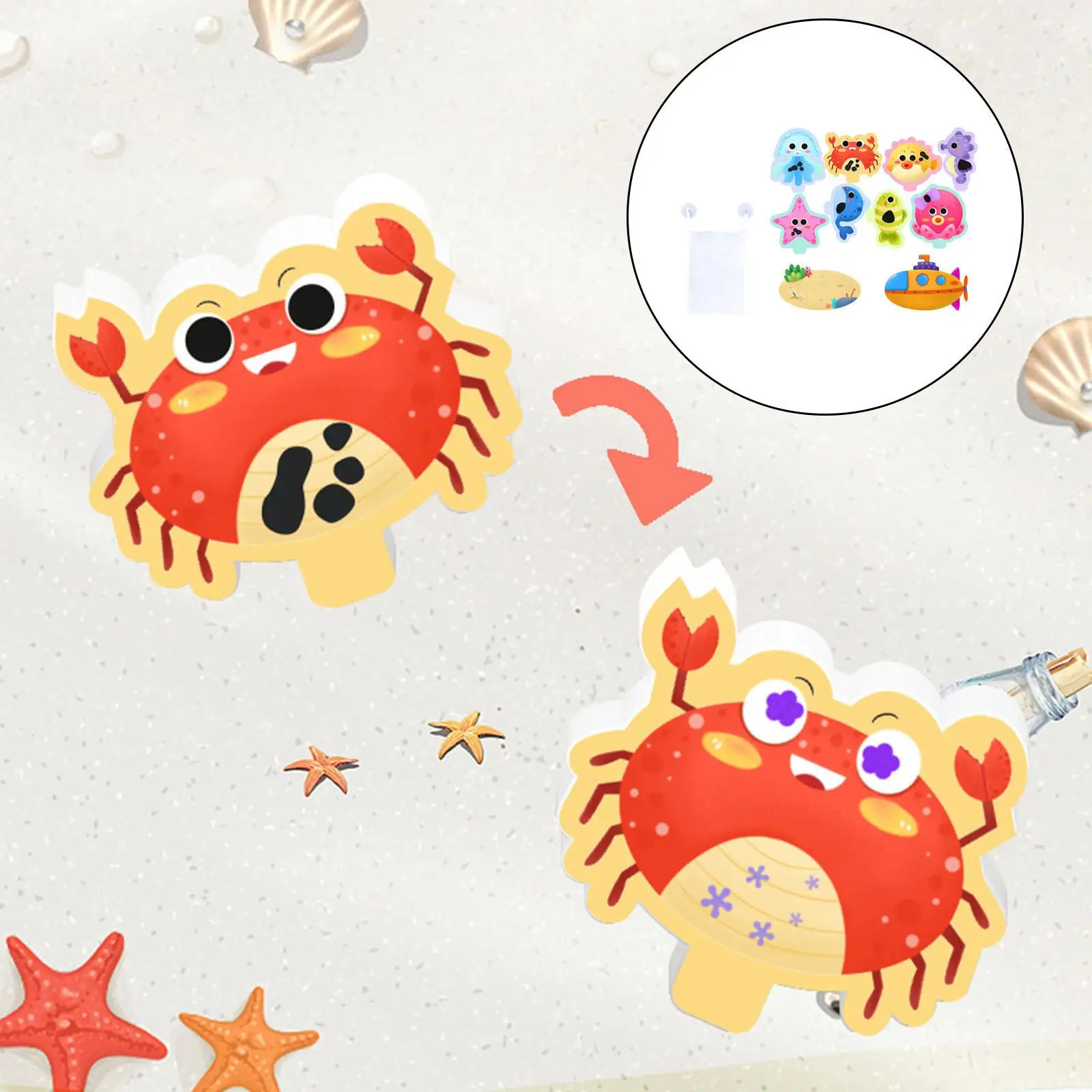 10Pcs Sea Animal Bath Toys Preschool Game for Girls Boys Kids