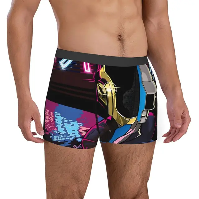 Neon Man's Boxer Briefs Underwear Daft Punk Rock Band Highly