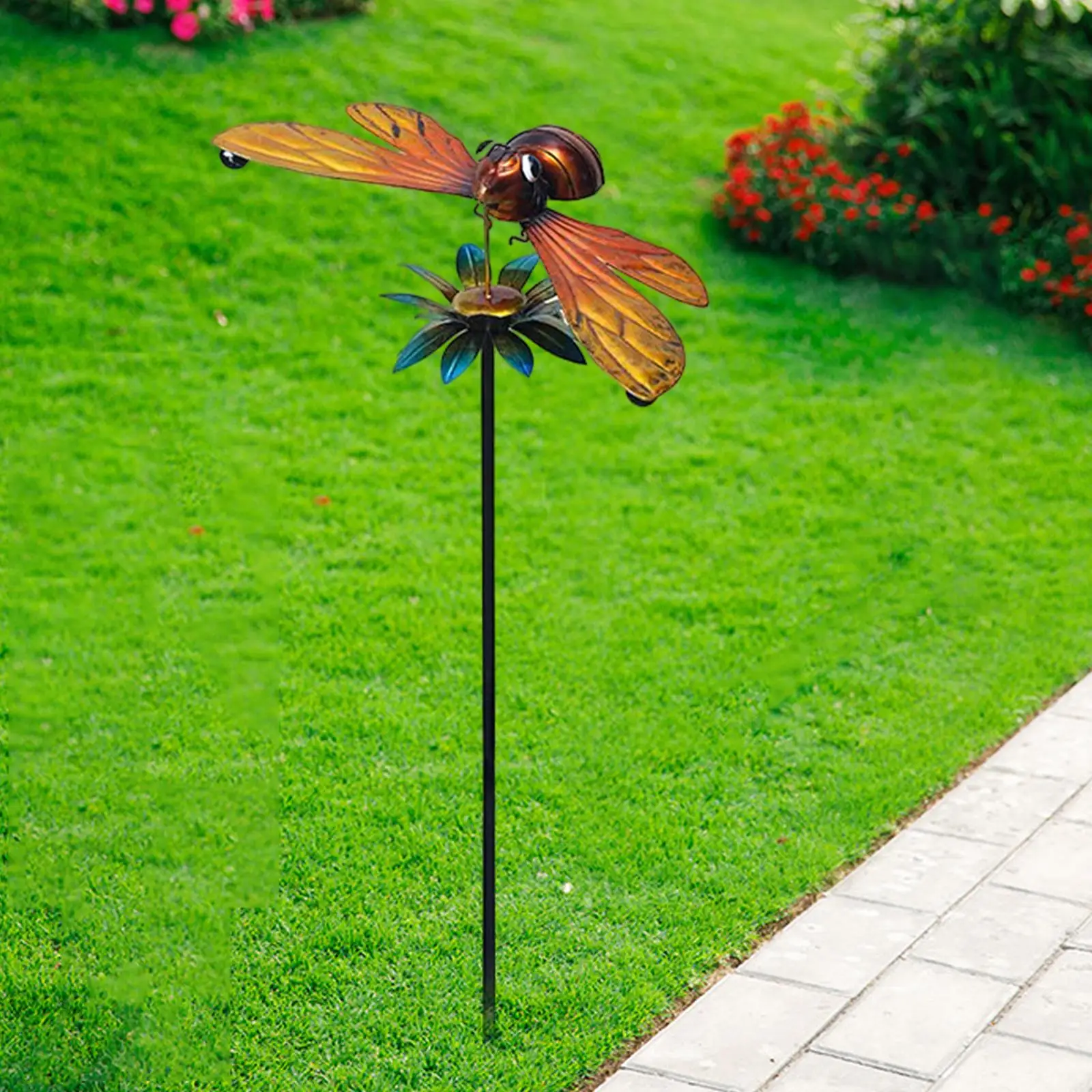 Garden Stakes Decor Sculpture Figurines Yard Ornament Metal Decoration for Patio Outdoor