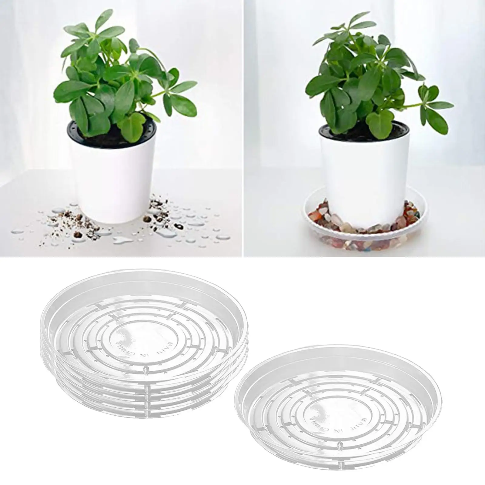 Hydroponic Round Plastic Plant Pot Saucer Dish Water Drip Tray Drain Flower Base 
