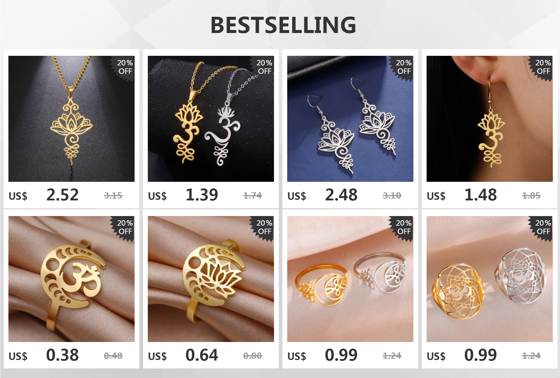 Dawapara Buddhismus om unalome Symbol Frauen Ring spirituelle Lotusblume Eheringe Edelstahl Sanskrit Schmuck Yoga Geschenke – Detail 1