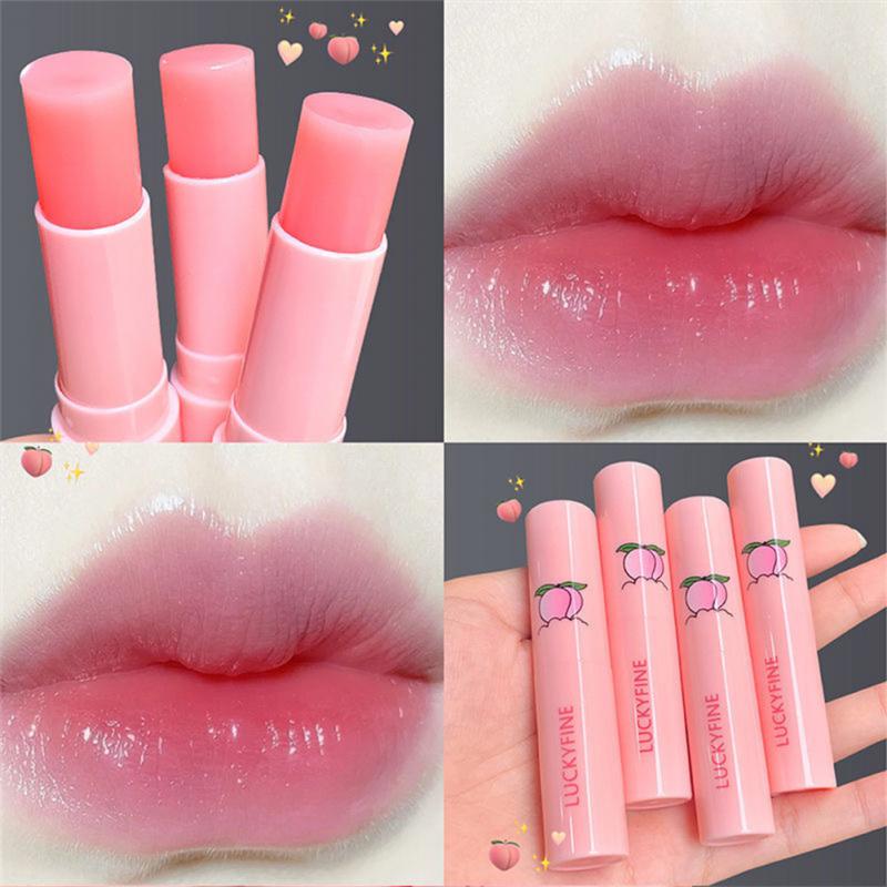 Best of Peach Lip Balm Lasting Moisturizing Hydrating Reduce Lip Lines Temperature Change Color Anti-drying Hydration Lips Fruit Makeup Reviews & Tips