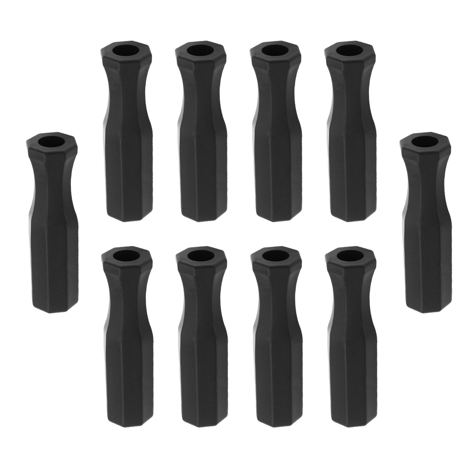 10pcs Foosball Handle Grips for Standard Foosball Tables 5/8 inch Foosball Rods Soccer Foosball Handles Black Handles