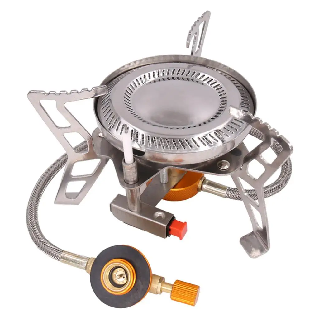 Portable Gas Camping Stove Backpacking with Carrying Case Cooking Windproof