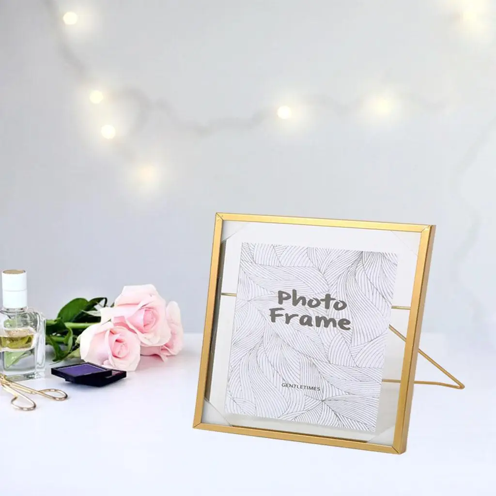 Modern Glass Photo Frame Geometric Picture Frame Metal Picture Wedding Home
