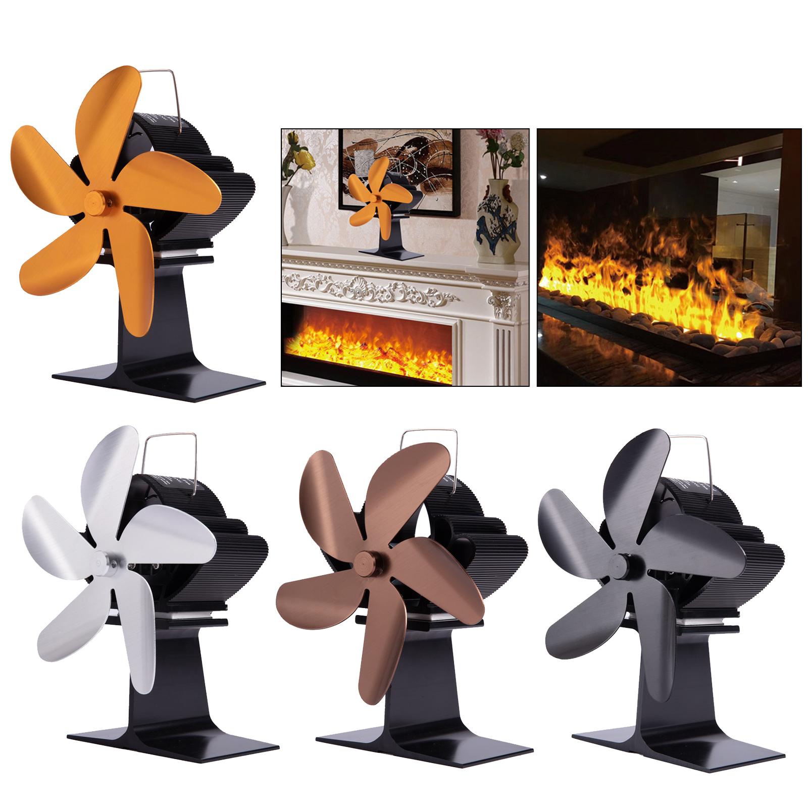 4 Blade  Powered Stove  Friendly  Distribute Air Circulation Fireplace Fan for Wood/Log Burner/Fireplace