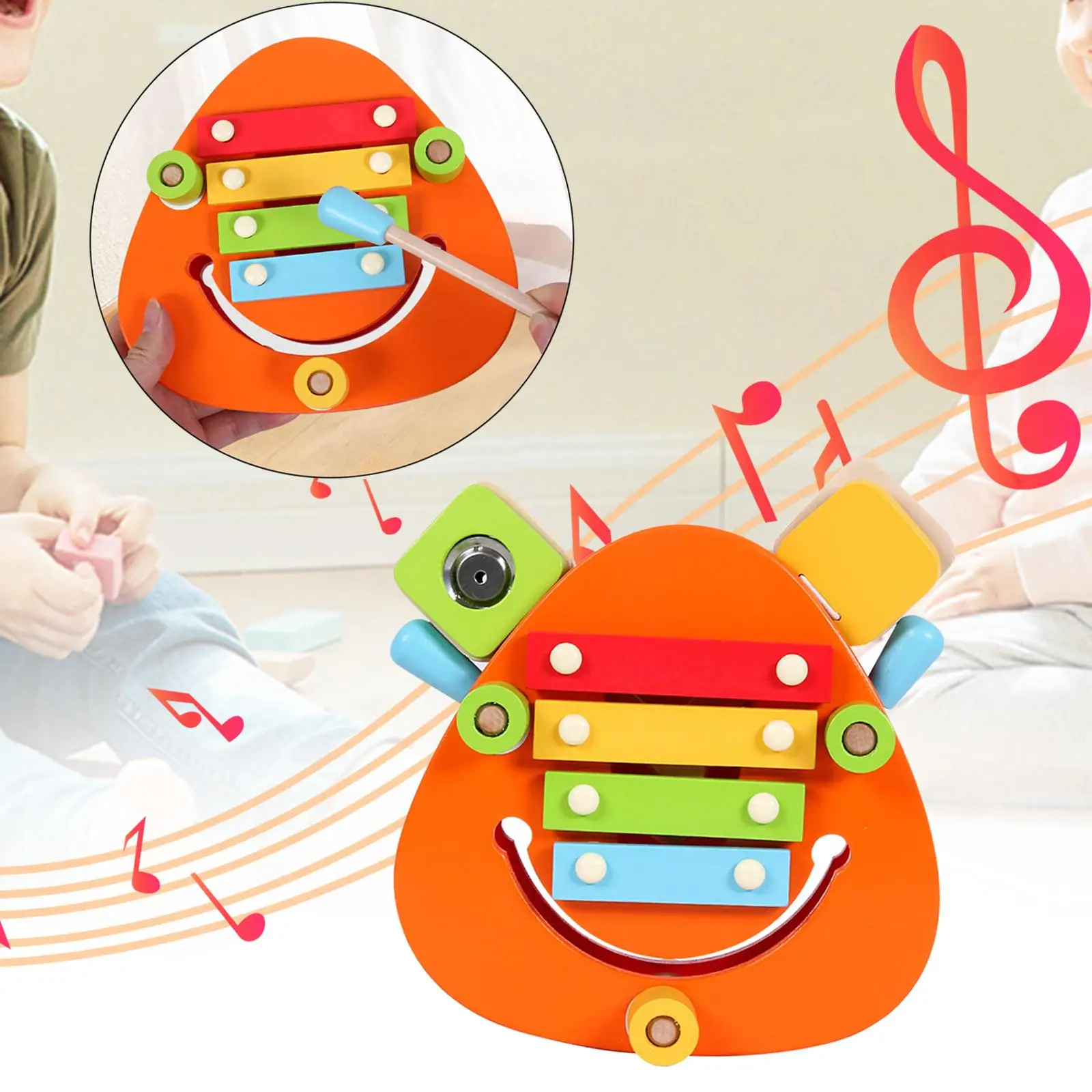 Wooden Percussion Instrument Montessori Toy Educational Toys Removable Music Instrument Toy for Game Birthday Learning Gift