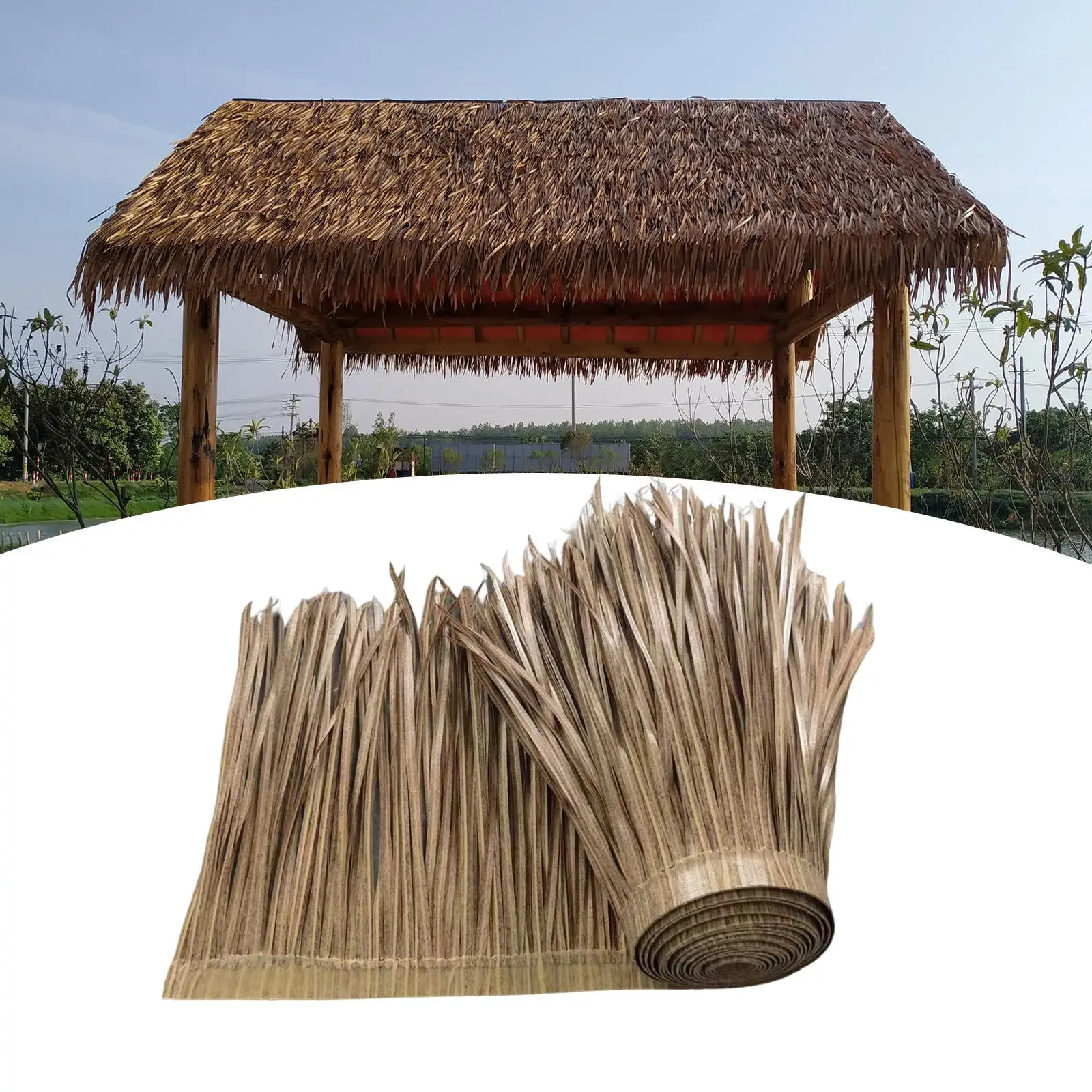 Palm Thatch Roll Grass Thatch Roll Straw Mats Trimming Diy Shutters, Artificial