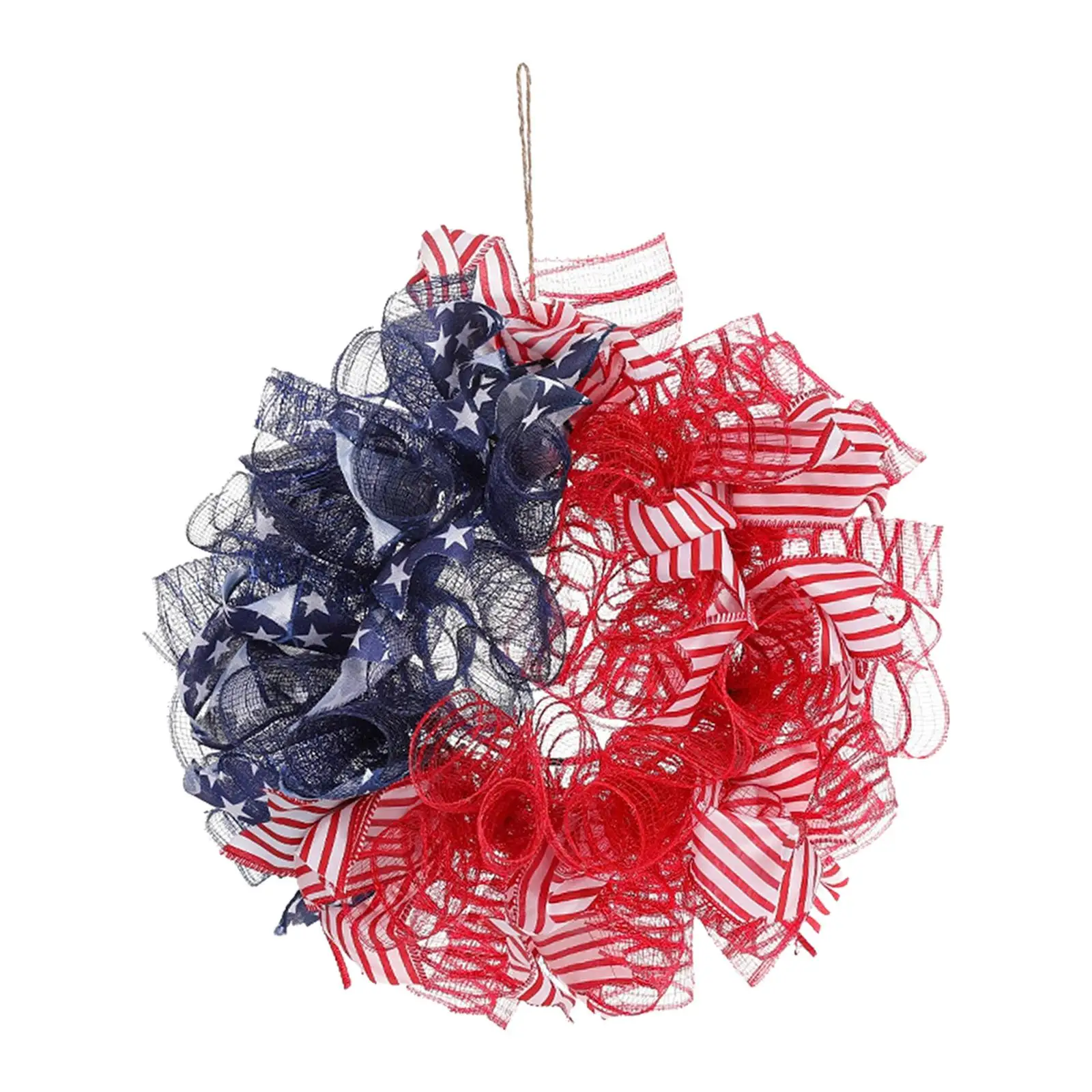 Patriotic Independence Day Wreath Hanging Artificial 4TH of July Wreath Front Door Wreath American Wreath for Indoor Window Home