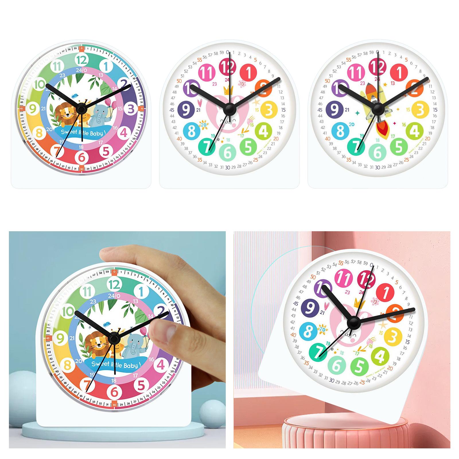 Analog Alarm Clock for Kids Night Light Mute Table Clocks for Parents Child