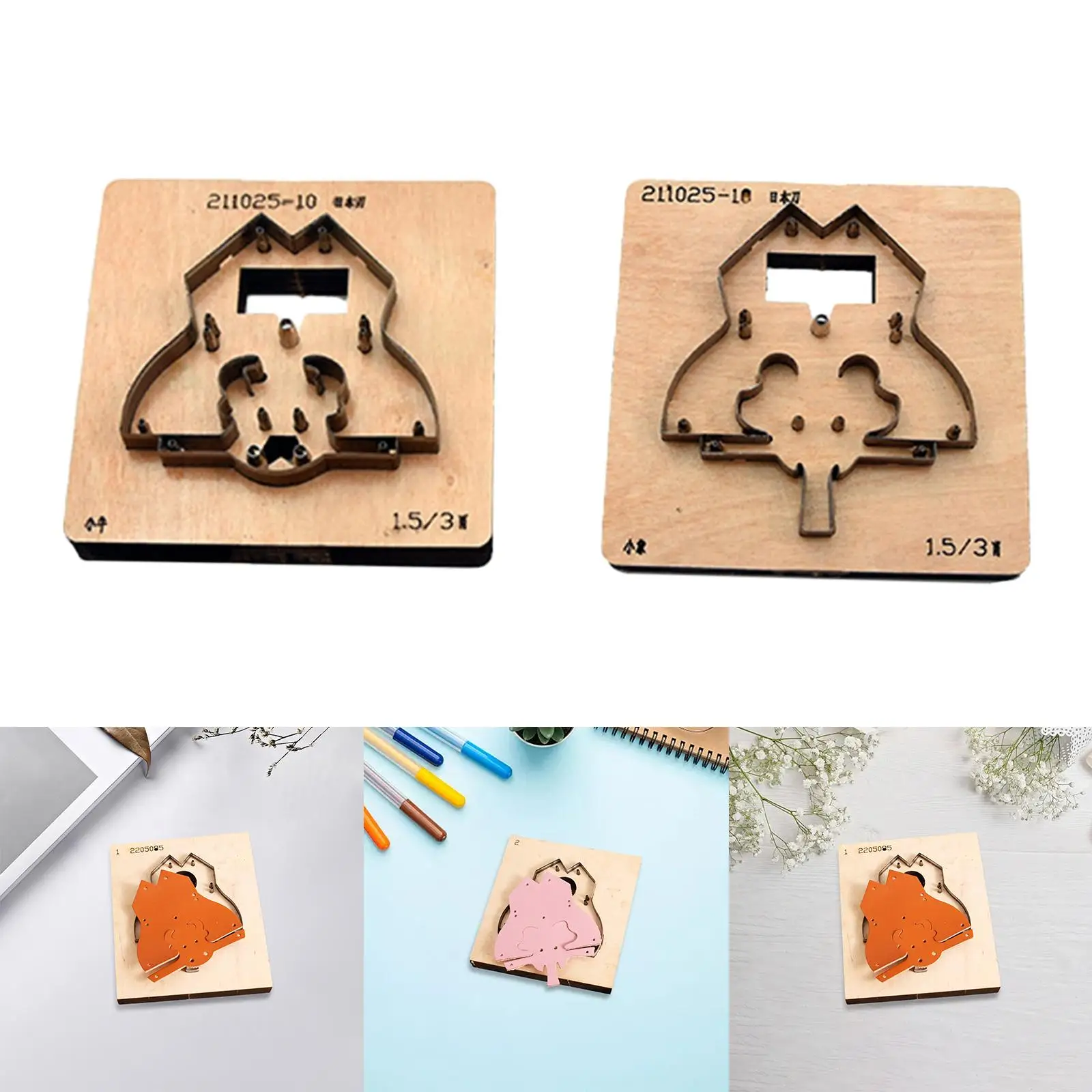 Leather Cut Mould Wooden Punching Stencil Leathercraft Animal Shape Punch Punching Template for Tailor Beginner Studio Househld