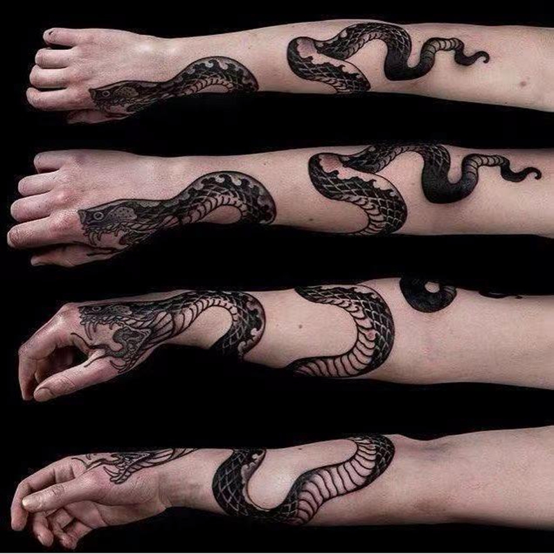 Best of Big Snake Tattoo Flower Arm Waterproof Tatouage Serpent Temporary Tattoo Fake Tattoo Faux Tatouage Black Back Hand Cool Adesivos Reviews & Tips