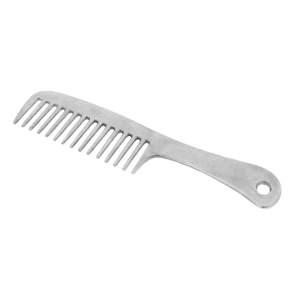 MagiDeal Quality Stainless Steel Horse Care Products Silver Polished Horse Pony Grooming Comb Tool Currycomb Rustless 
