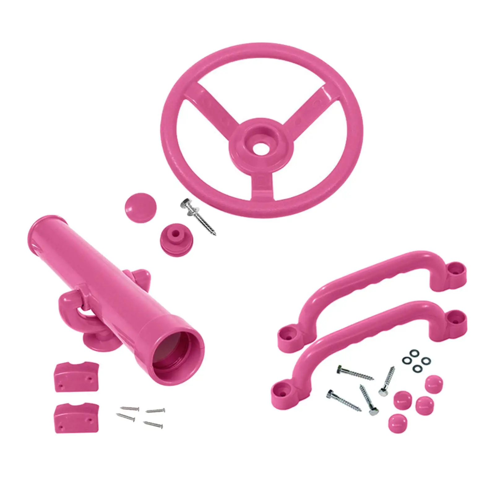 Playground Equipment Pink Set Pirate Telescope Steering Wheel Handle Bars for Jungle Gym Swingset Backyard Treehouse Parts