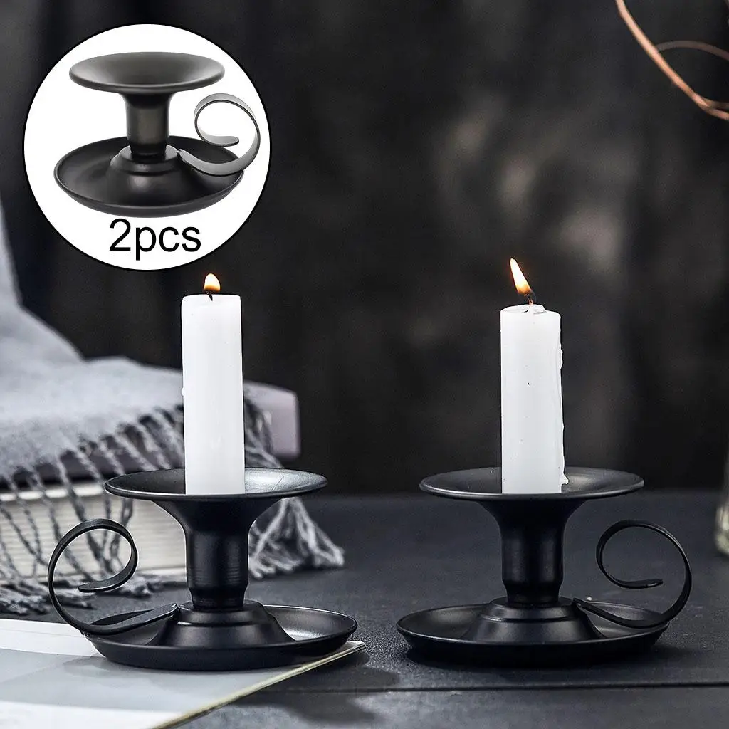 2x Nordic Style Wrought Iron Candlestick Candle Holder Wedding Festival Decor Home Dinner Table Decoration Candle Shelf