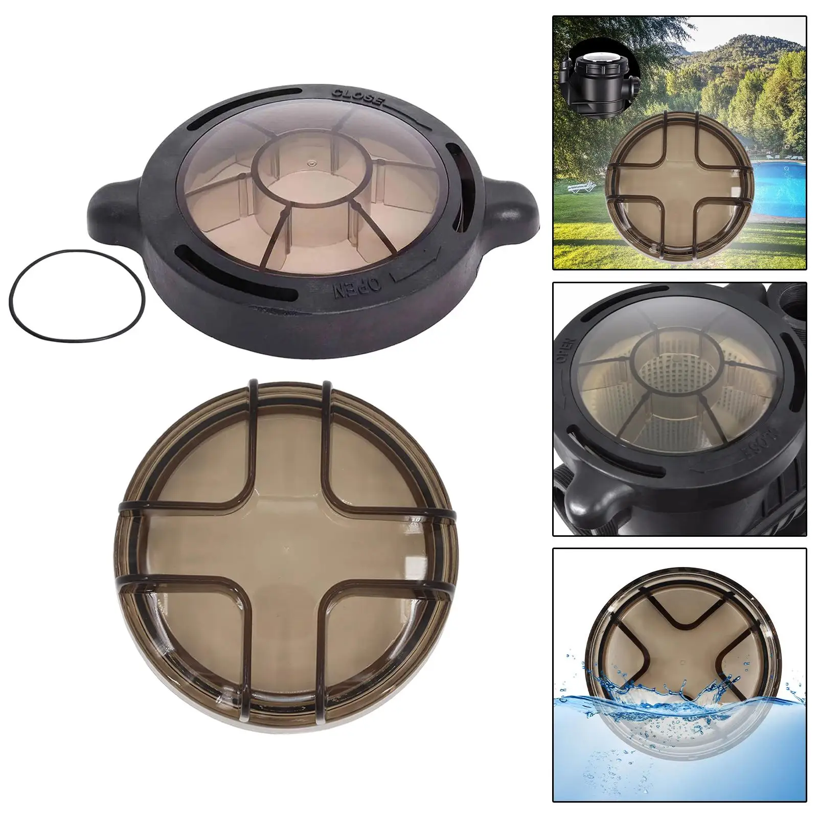 Swimming Pool Pump Strainer Lid Strong above Ground Swimming Pool Pool Strainer Lid Threaded Strainer Lid Cover for 72743 72744