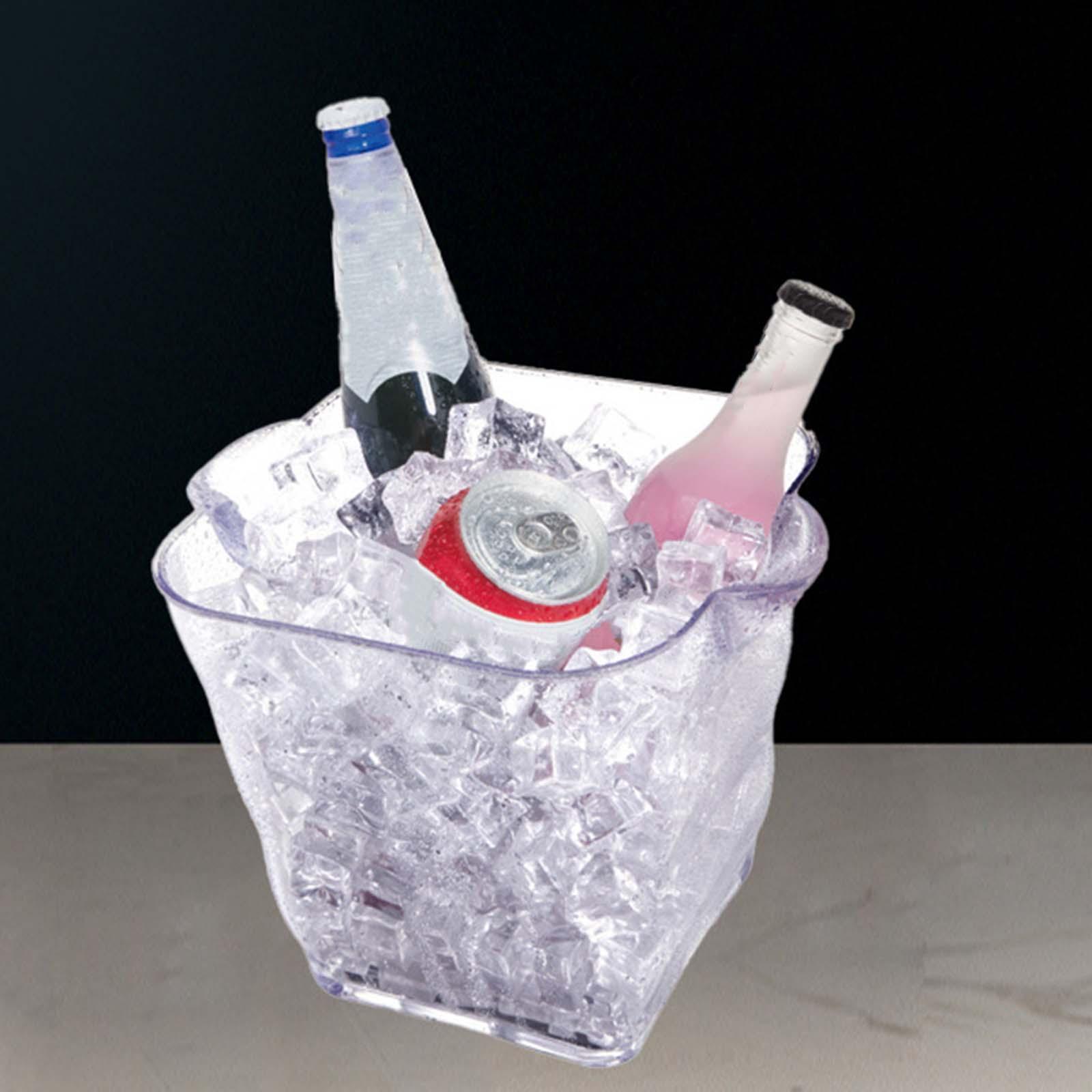 Storage Bins Transparent High Capacity Waterproof Square Wave Portable Cooler Ice Bucket for Hotel Dining Room Bars