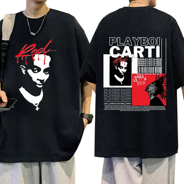 Rapper Playboi Carti New Album Whole Lotta Red Graphic Logo Tshirt