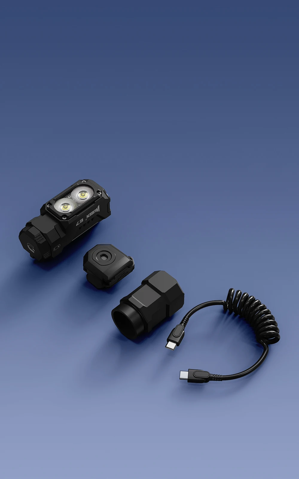 Wuben E7 1800Lumens Ultra-Compact and Lightweight Headlamp&Flashlight Recheargeable Troch Light(Black Cold White:5000K)