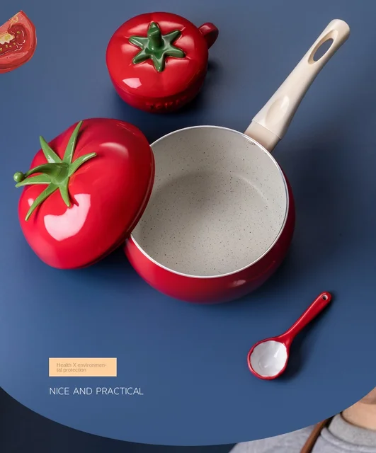 Enamel Flower Tomato Soup Pot Thickened Enamel Small Cooking Pot Household  Induction Cooker Gas Special Instant Noodles Hot Pot - AliExpress