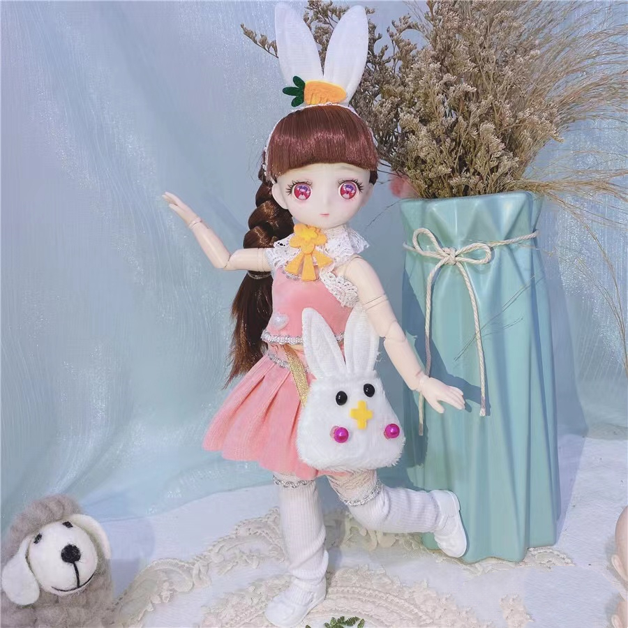 1/6 Kawaii Doll 30cm Cute Blyth Doll Joint Body Fashion BJD Dolls Toys with Dress Shoes Wig Make Up Gifts for Girl pullip