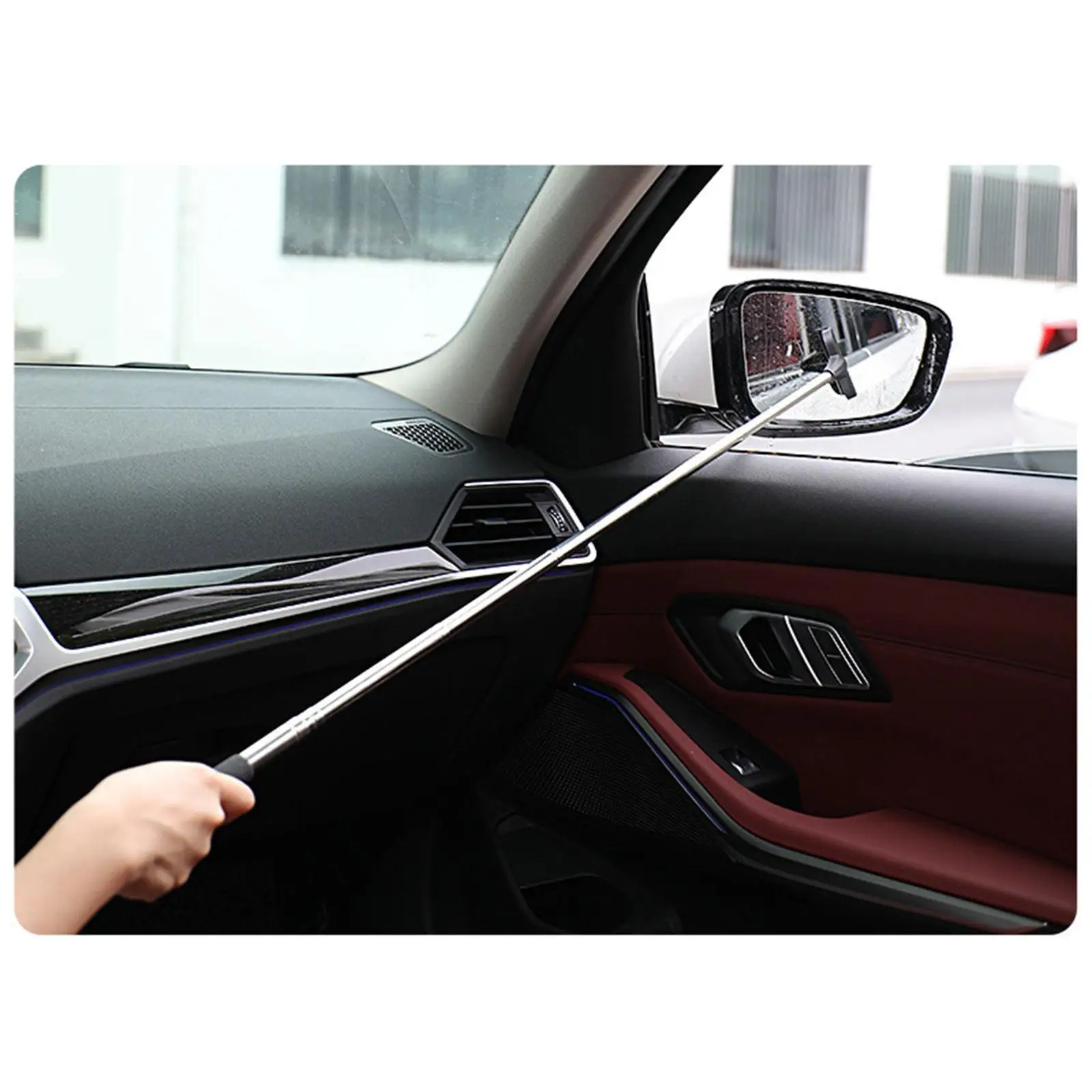 Retractable Car Rearview Mirror Wiper Snow brush to Clean Water Remover Glass Cleaner Extendable for Tiles Glass Countertops