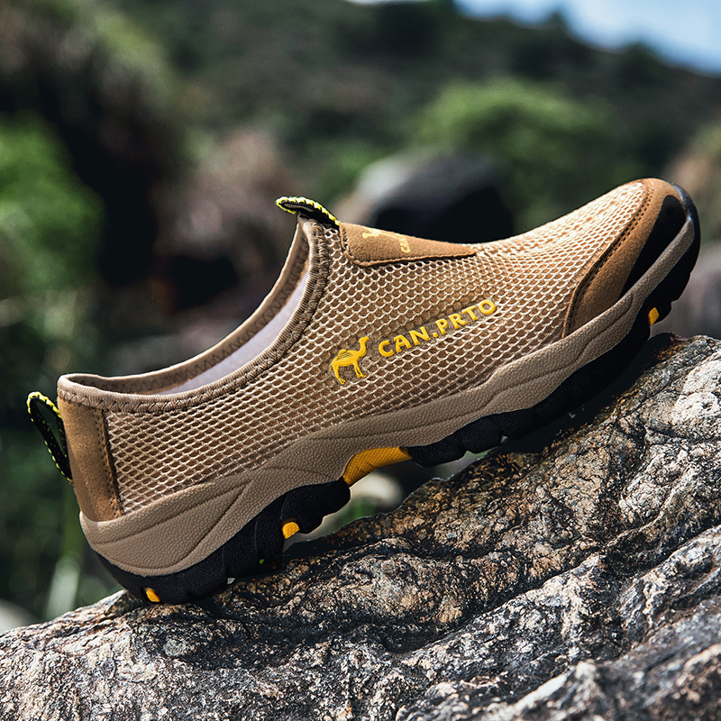 Männer Casual Schuhe Mode Sommer Schuhe Mesh im freien Atmungsaktive Slip-on Wohnungen Männer Turnschuhe Komfortable Wasser Faulenzer Zapatillas – Detail 28