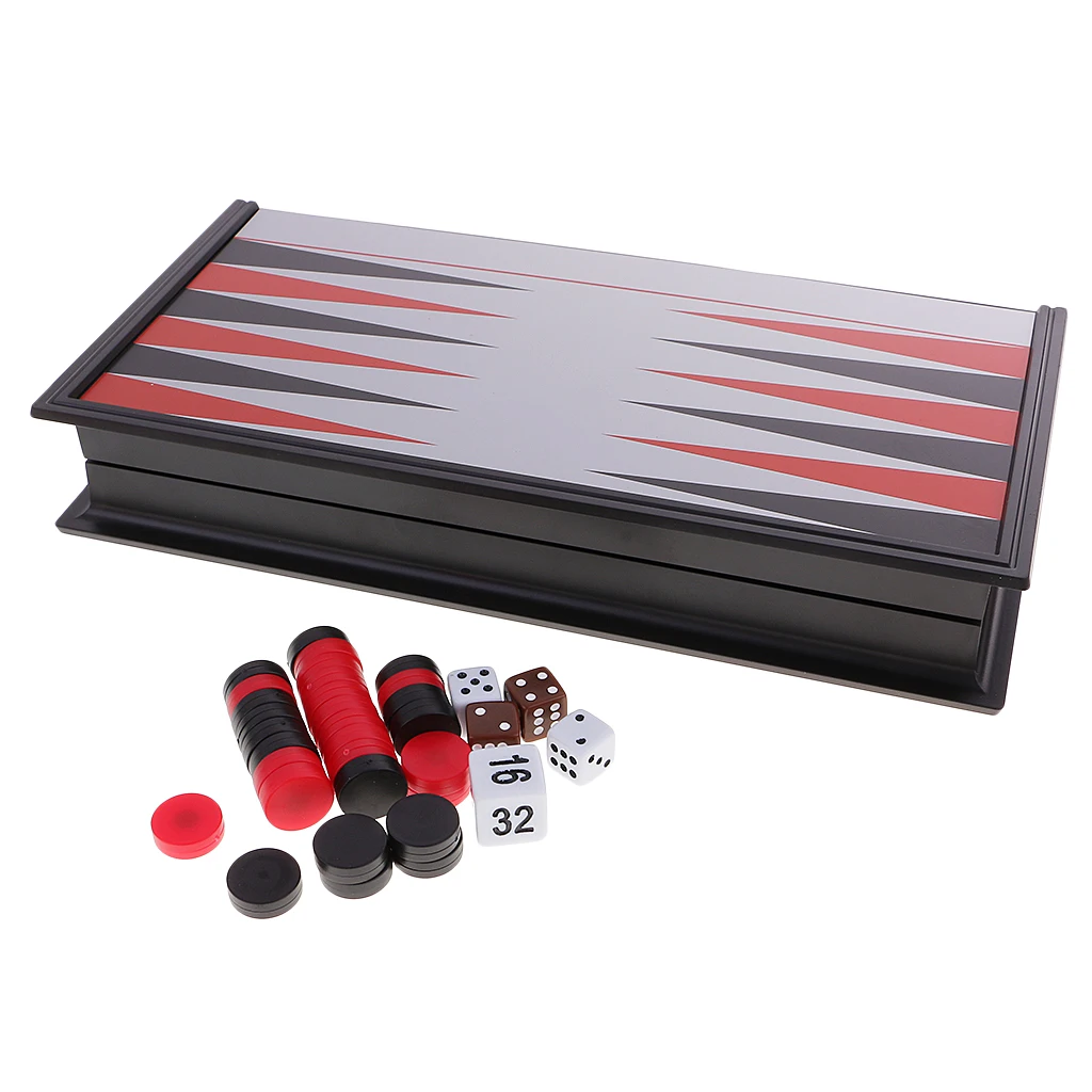 Folding  Backgammon Board Checkers Chess Game Set Toys Gift