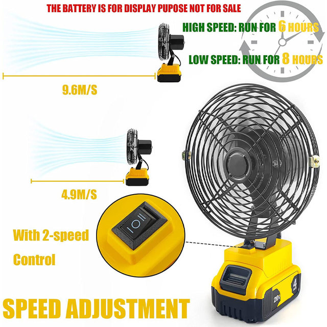 For BLACK+DECKER 18V Li-Ion Battery Portable Workshop Jobsite Camping Fan  Li-Ion Bare Tool Cordless Fan - AliExpress