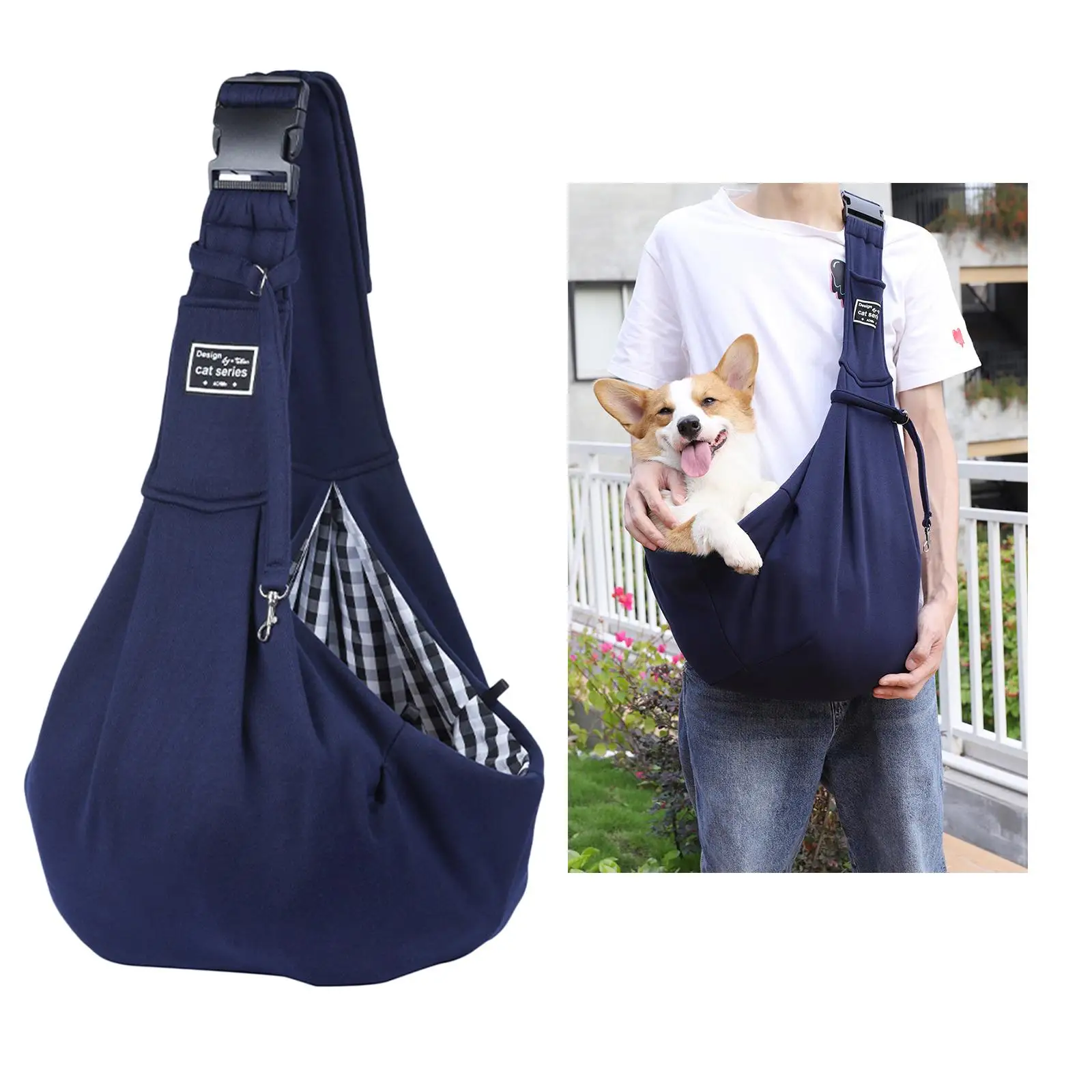 Adjustable Pet Sling Carrier  Medium Large cat and dog Puppy Hiking  Carrying Supplies  Collapsible Shoulder Bag