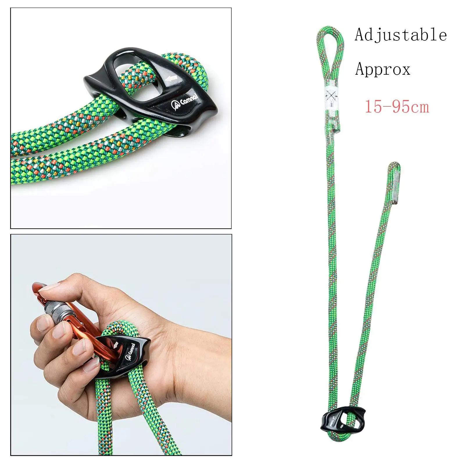 Climbing Sling Adjustable Positioning Lanyard  Rope Cut Resistant  Arborist Tree Climbers (6-37.4inch Adjustable)