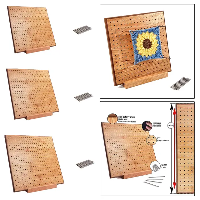 Crochet Blocking Board With Pegs Knitting Pegboard For Crochet Wooden Blocking  Board Excellent Gifts For Granny Squares Lovers - Sewing Tools & Accessory  - AliExpress