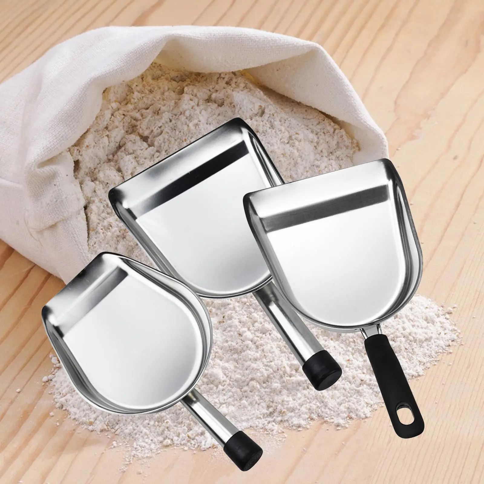Ice Cube Scoop Stainless Steel Multipurpose Popcorn Scoop Flour Rice Scoop for Kitchen Coffee Bean Party Wedding Snack Bar