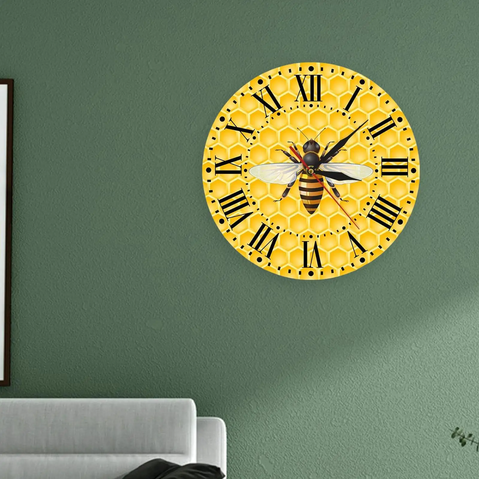  Yellow Hive Wall Clocks 12 inch Installation Quickly Silent