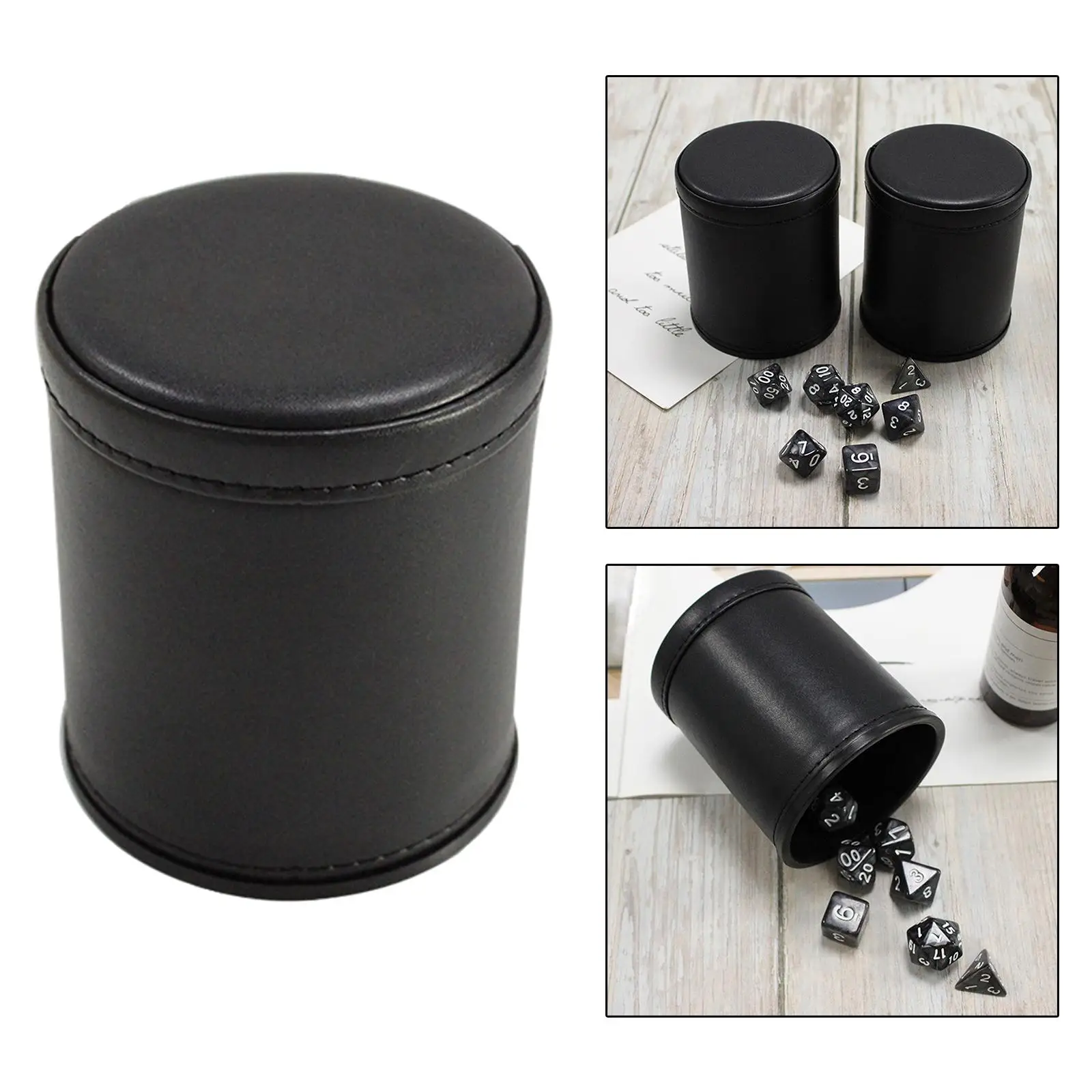 Manual Dice Cup Dice Game Supplies Professional Entertainment Leather Dice Box Dice Decider Dice Shaker for Club Bar Ktv Party