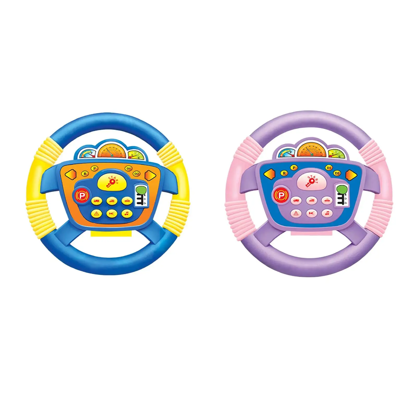 Cars Simulation Steering Wheel Toy Driving Controller with Music Pretend Play Electric Funny Early Education Toy