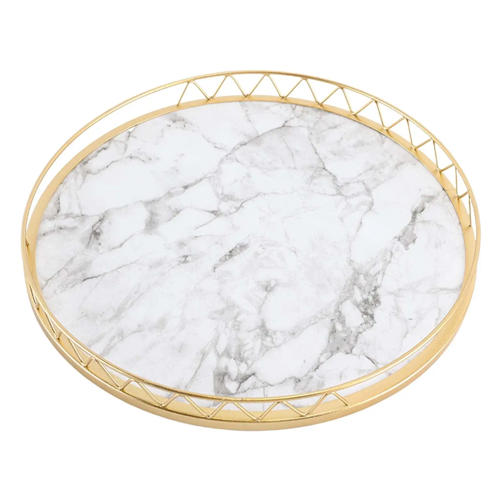 Marble Texture Tray Cupcake Plates Vanity Decorative Tray for Coffee Table